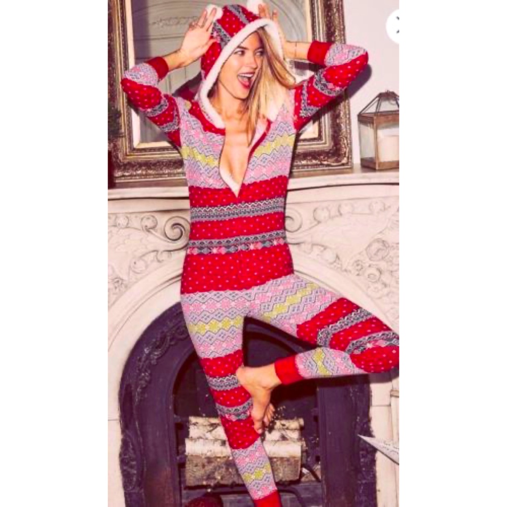 Victoria Secret Hooded Sherpa Christmas Onsie